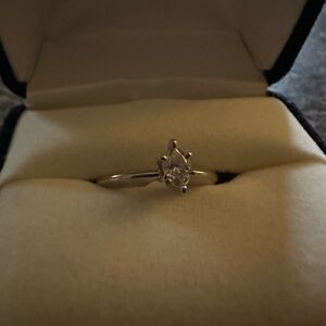 1/2 ct. Diamond Solitaire Marquise Engagement Ring - White Gold  Size 6